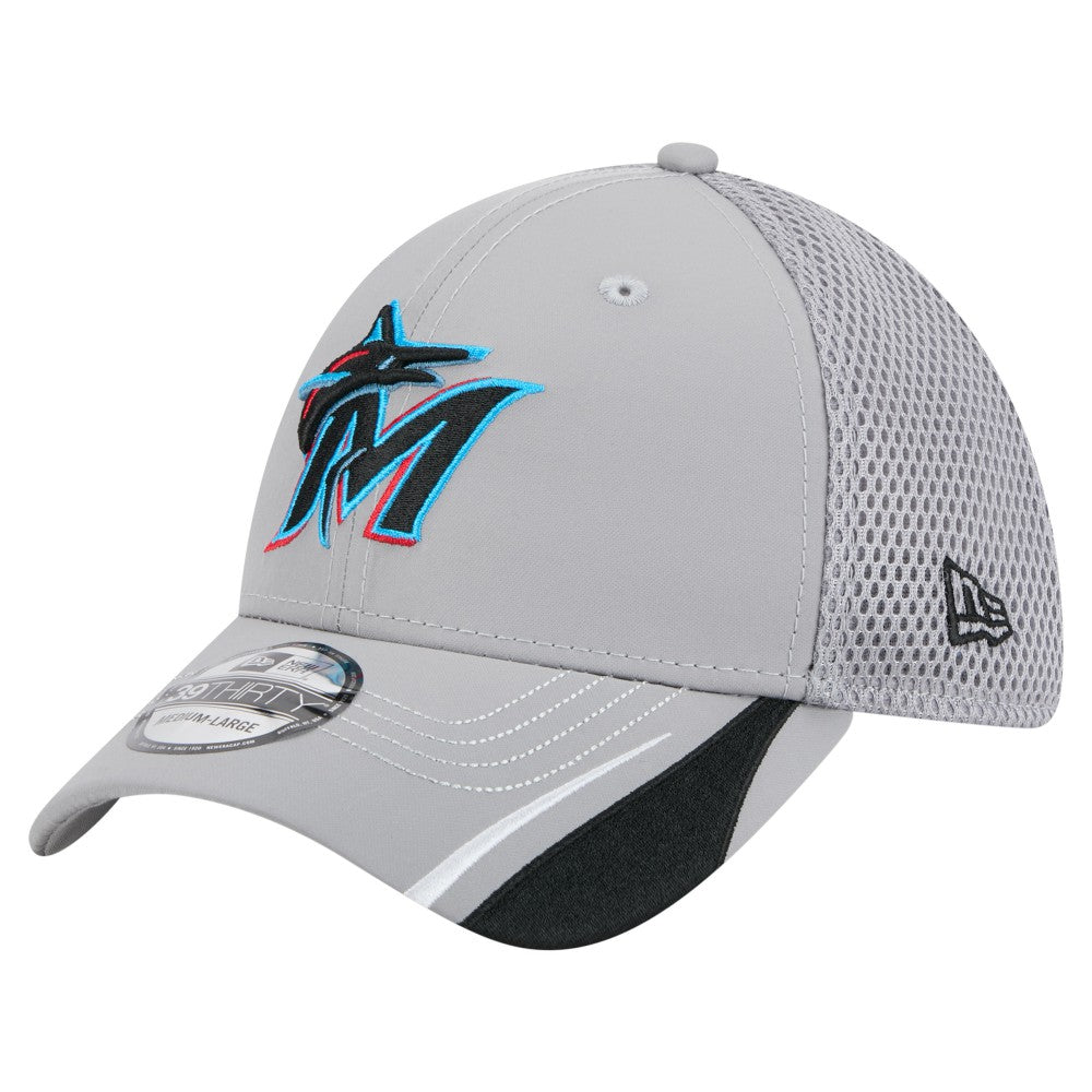 Miami Marlins New Era Linear 39THIRTY Flex Hat Outlet