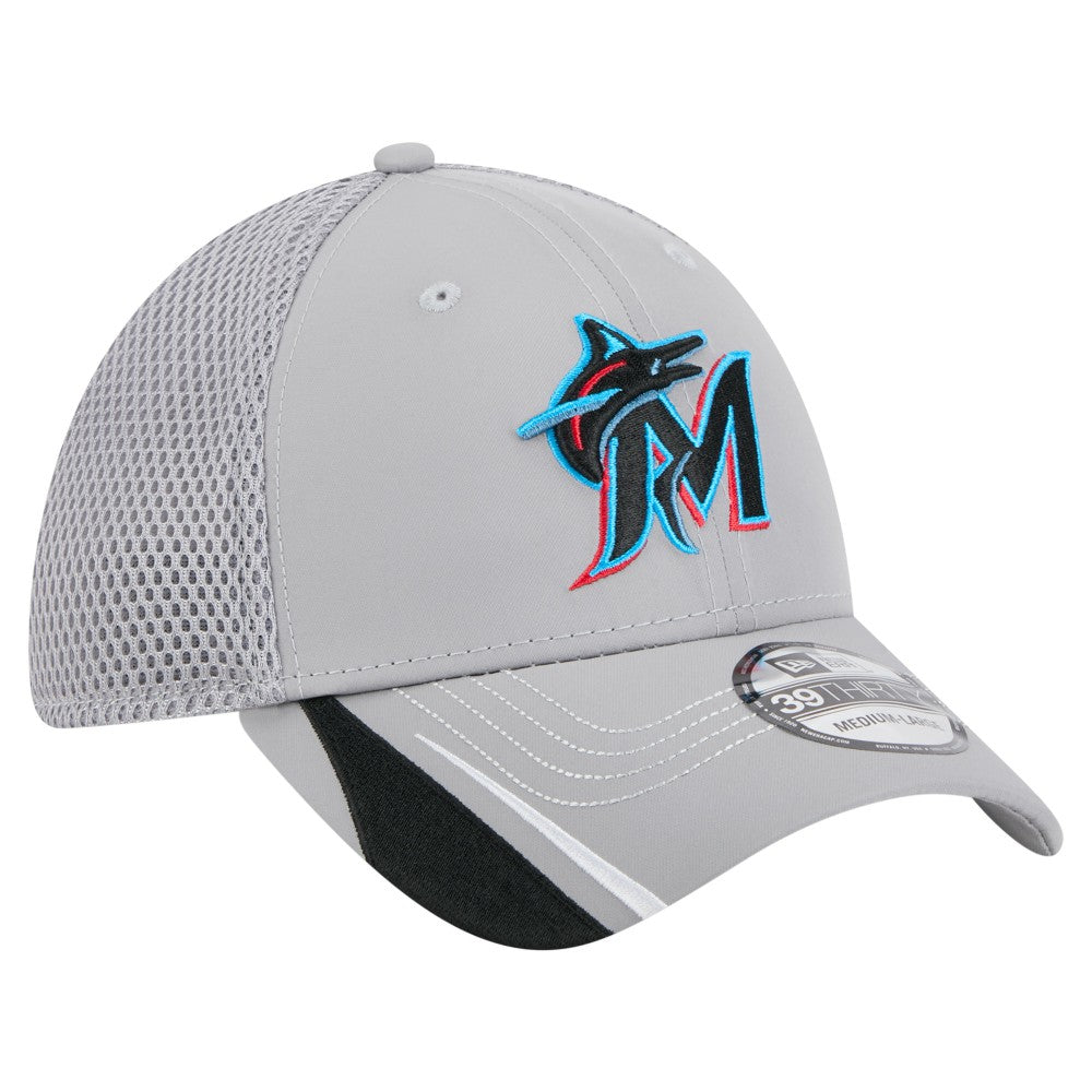 Miami Marlins New Era Linear 39THIRTY Flex Hat Outlet