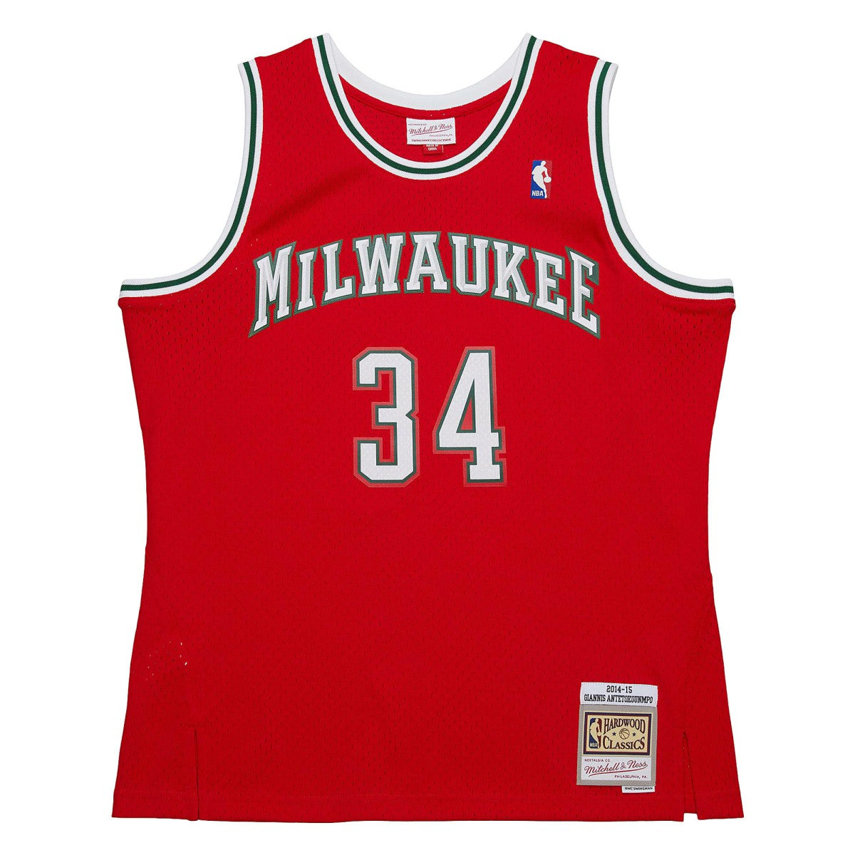 Mitchell & Ness Giannis Antetokounmpo Milwaukee Bucks 2014/15 Hardwood Classics Swingman Jersey Red