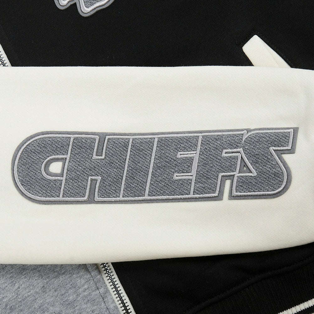 Kansas City Chiefs Pro Standard Women's Reverse French Terry Colorblock Full-Zip Hoodie - Gray - NFL