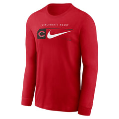 Cincinnati Reds Nike Local Logo Swoosh Lockup Long Sleeve T-Shirt Near Me