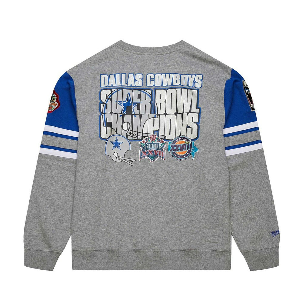 Dallas Cowboys Vintage Logo Pullover Sweatshirt - Heather Gray - Mitchell & Ness