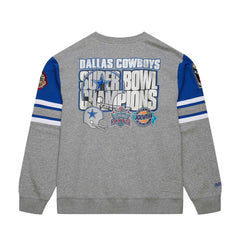 Dallas Cowboys Vintage Logo Pullover Sweatshirt - Heather Gray - Mitchell & Ness