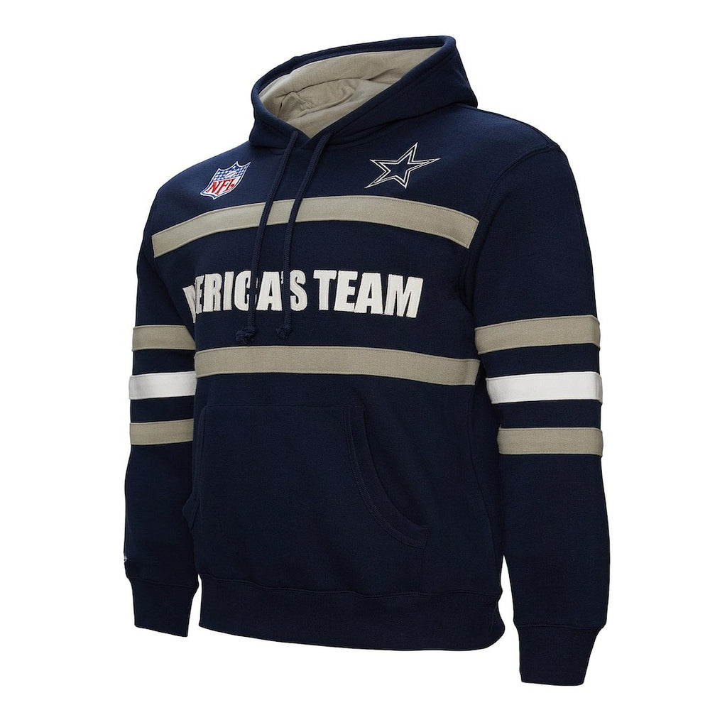 Dallas Cowboys America's Team Head Coach Pullover Hoodie - Navy - Mitchell & Ness
