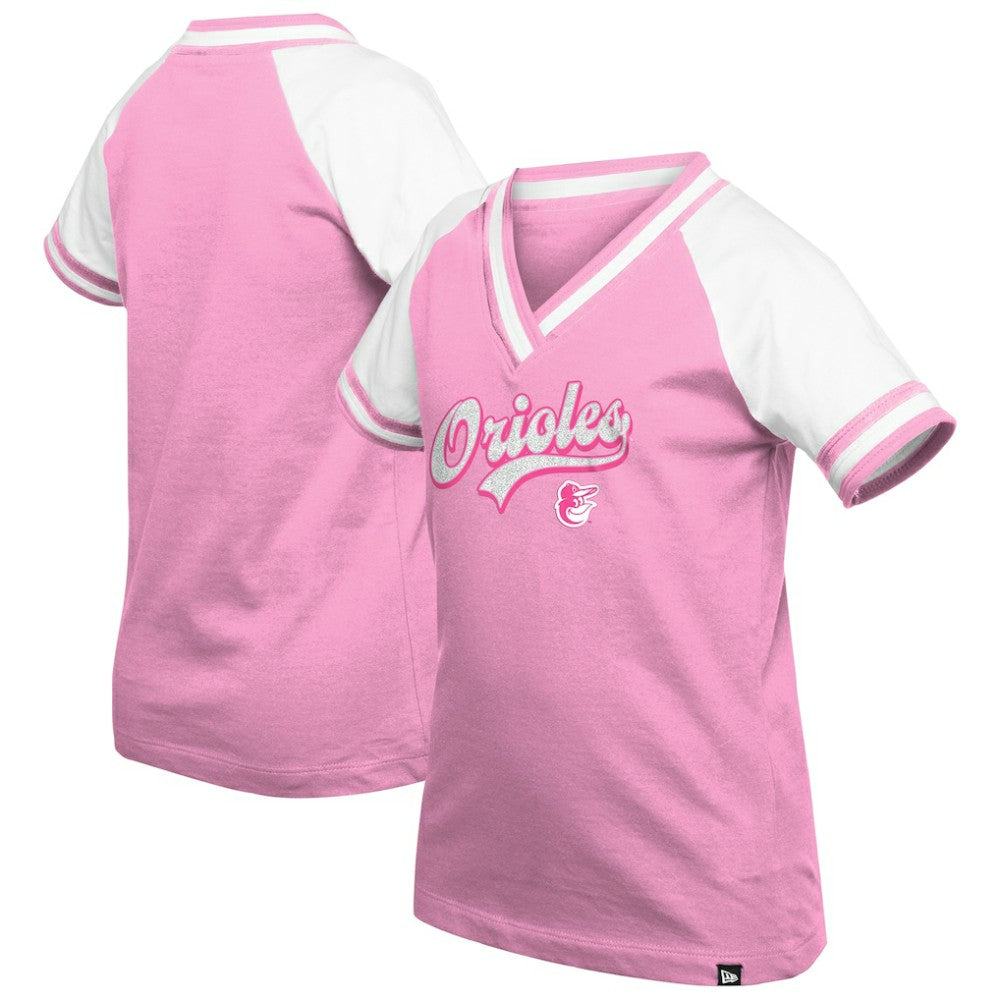 Baltimore Orioles New Era Girls Youth Mommy & Me Raglan V-Neck T-Shirt Discount