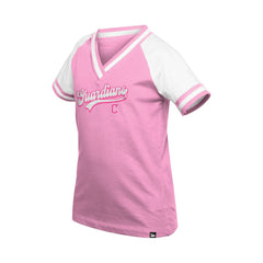 Cleveland Guardians New Era Girls Youth Mommy & Me Raglan V-Neck T-Shirt for sale