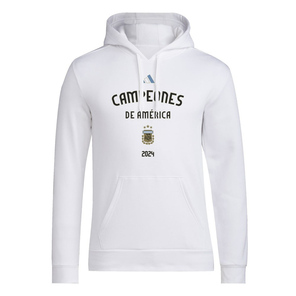 Adidas - Argentina National Team 2024 Copa America Champions Pullover Hoodie - White