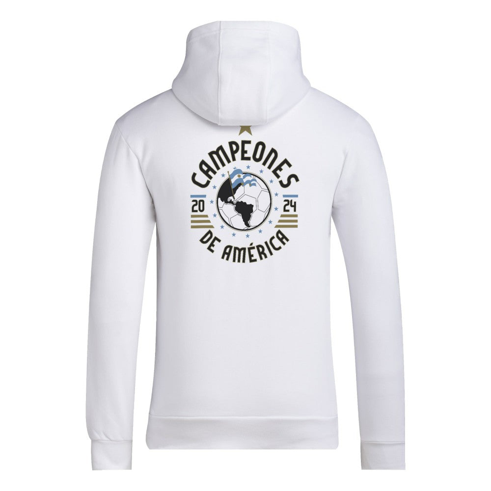 Adidas - Argentina National Team 2024 Copa America Champions Pullover Hoodie - White