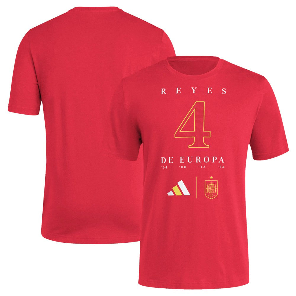 Adidas - Spain National Team 2024 European Champions T-Shirt - Red