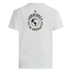 Adidas - Argentina National Team Youth 2024 Copa America Champions T-Shirt - White