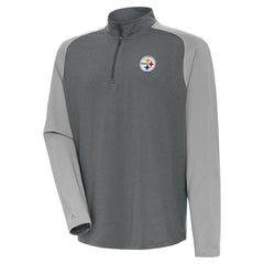 Pittsburgh Steelers Antigua Dauntless Quarter-Zip Top - Heather Charcoal/Gray - NFL