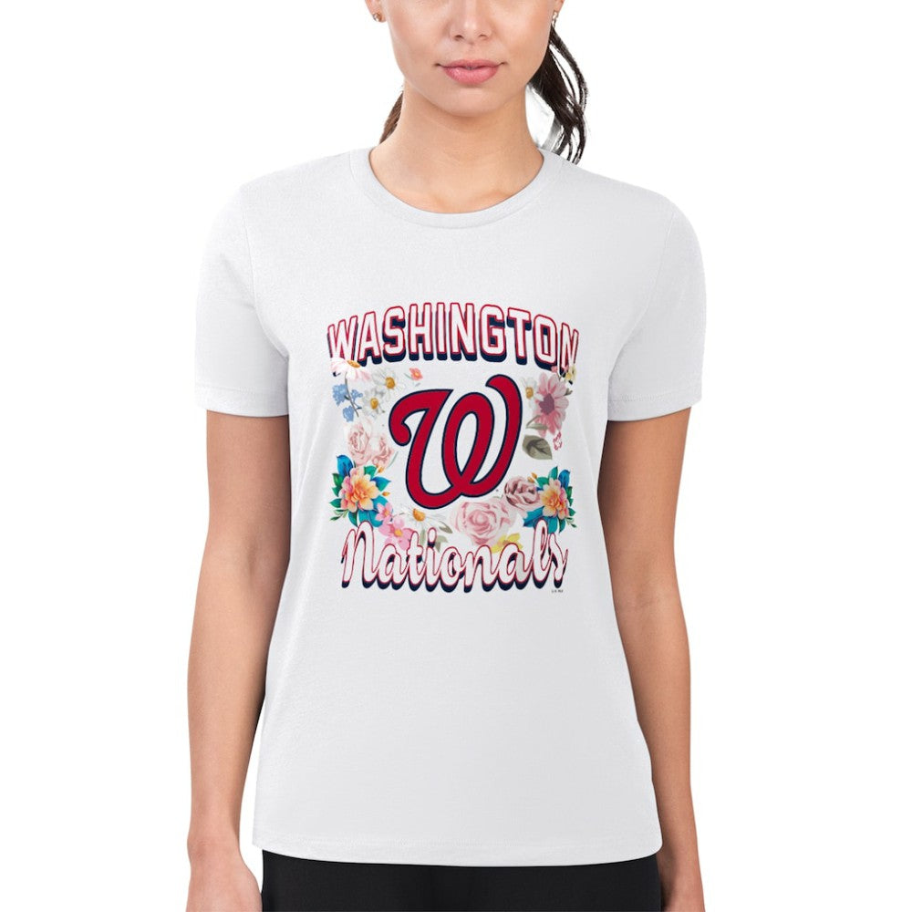 Washington Nationals G-III 4Her by Carl Banks Women's Super-Slim Fit Lightweight Flowers Graphic T-Shirt Discount