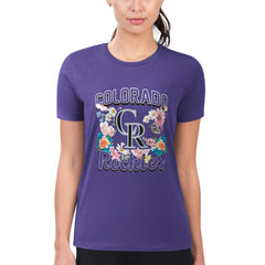 Colorado Rockies G-III 4Her by Carl Banks Women's Super-Slim Fit Lightweight Flowers Graphic T-Shirt Online