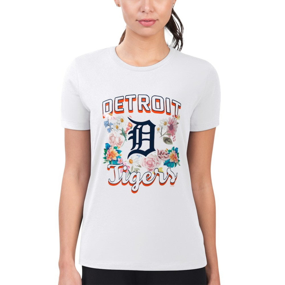 Detroit Tigers G-III 4Her by Carl Banks Women's Super-Slim Fit Lightweight Flowers Graphic T-Shirt Discount