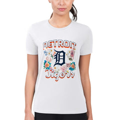 Detroit Tigers G-III 4Her by Carl Banks Women's Super-Slim Fit Lightweight Flowers Graphic T-Shirt Discount