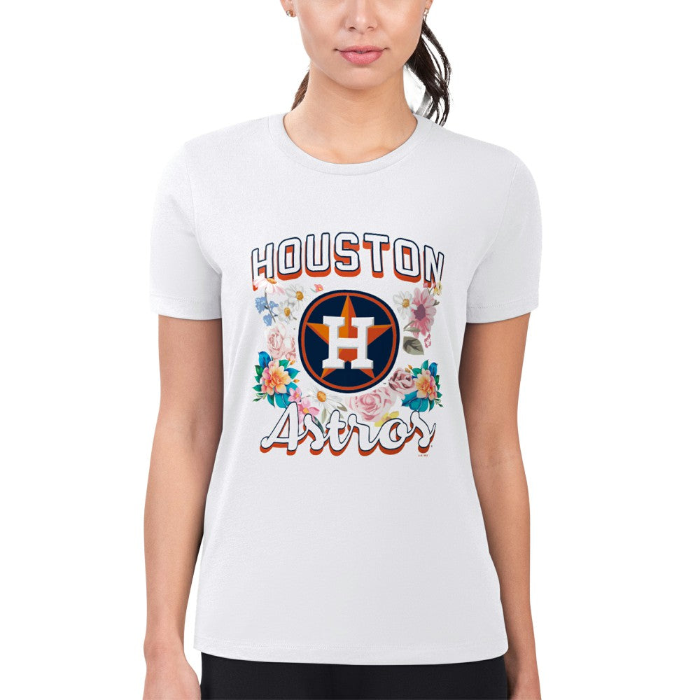 Houston Astros G-III 4Her by Carl Banks Women's Super-Slim Fit Lightweight Flowers Graphic T-Shirt Sale