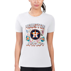 Houston Astros G-III 4Her by Carl Banks Women's Super-Slim Fit Lightweight Flowers Graphic T-Shirt Sale