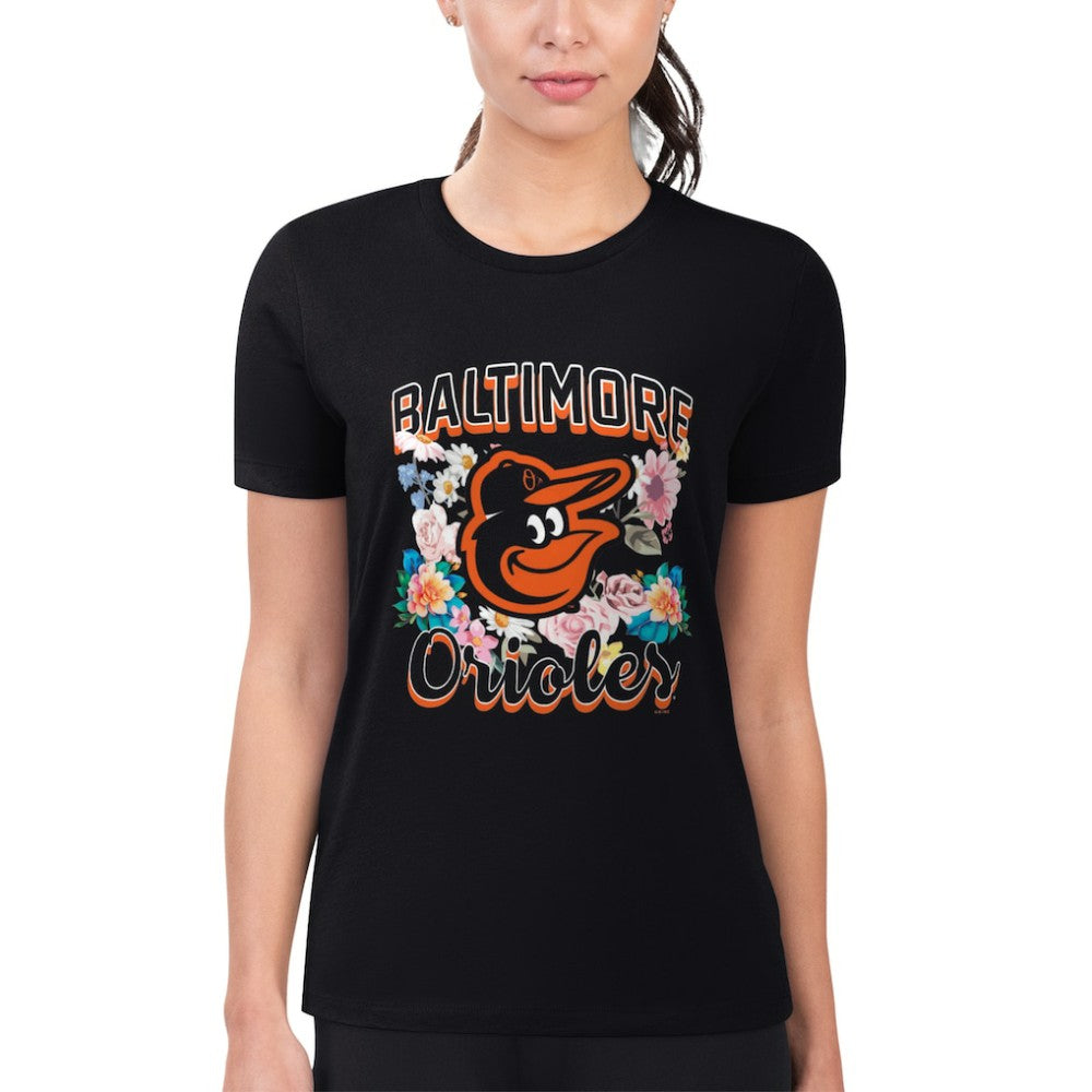 Baltimore Orioles G-III 4Her by Carl Banks Women's Super-Slim Fit Lightweight Flowers Graphic T-Shirt Online