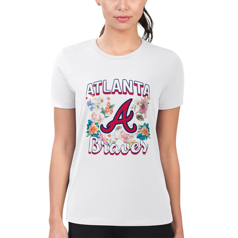 Atlanta Braves G-III 4Her by Carl Banks Women's Super-Slim Fit Lightweight Flowers Graphic T-Shirt Near Me