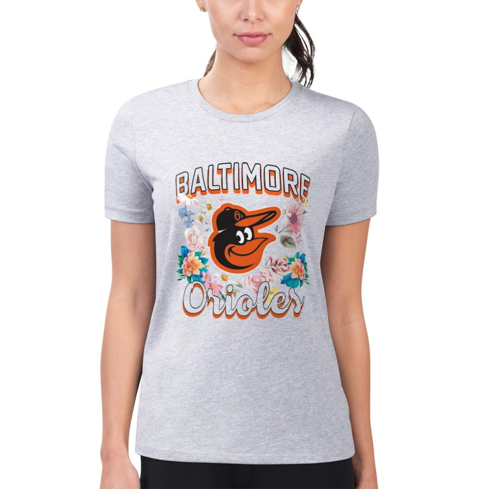 Baltimore Orioles G-III 4Her by Carl Banks Women's Super-Slim Fit Lightweight Flowers Graphic T-Shirt Sale