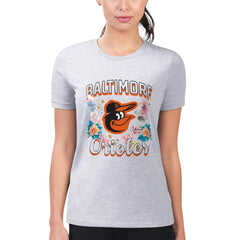 Baltimore Orioles G-III 4Her by Carl Banks Women's Super-Slim Fit Lightweight Flowers Graphic T-Shirt Sale