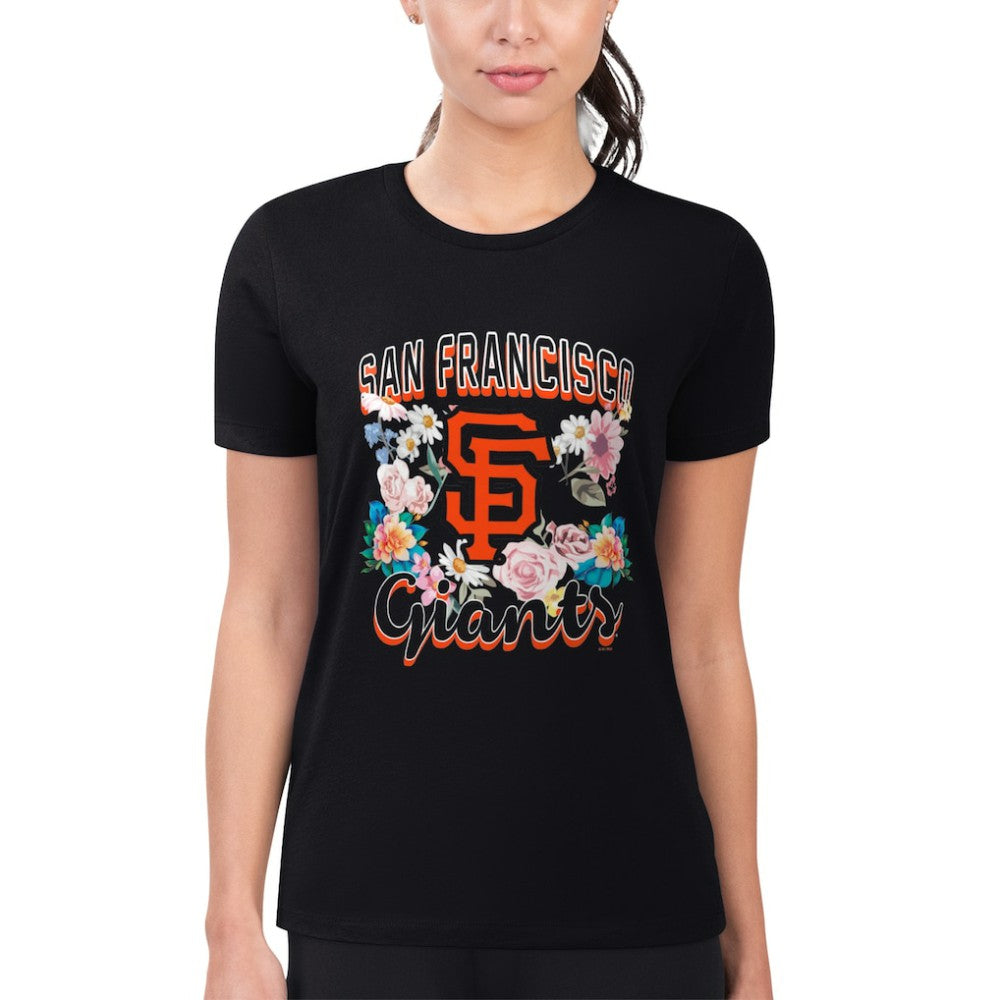 San Francisco Giants G-III 4Her by Carl Banks Women's Super-Slim Fit Lightweight Flowers Graphic T-Shirt Sale