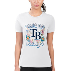 Tampa Bay Rays G-III 4Her by Carl Banks Women's Super-Slim Fit Lightweight Flowers Graphic T-Shirt Discount