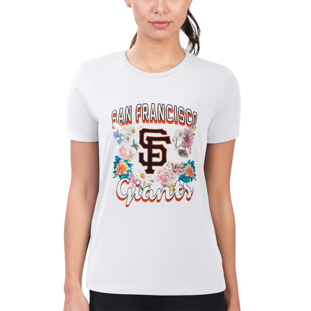 San Francisco Giants G-III 4Her by Carl Banks Women's Super-Slim Fit Lightweight Flowers Graphic T-Shirt Sale