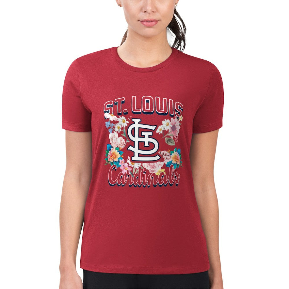 St. Louis Cardinals G-III 4Her by Carl Banks Women's Super-Slim Fit Lightweight Flowers Graphic T-Shirt Discount
