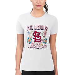 St. Louis Cardinals G-III 4Her by Carl Banks Women's Super-Slim Fit Lightweight Flowers Graphic T-Shirt Outlet