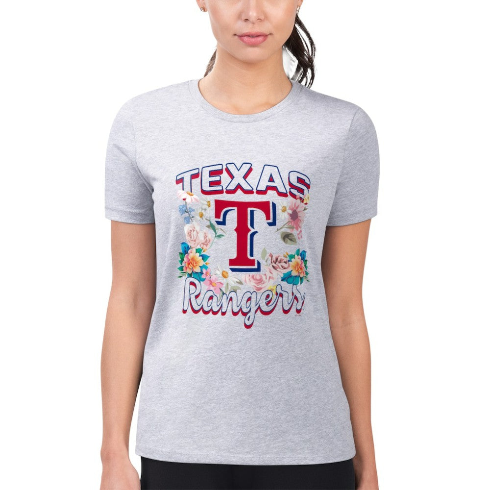 Texas Rangers G-III 4Her by Carl Banks Women's Super-Slim Fit Lightweight Flowers Graphic T-Shirt Near Me