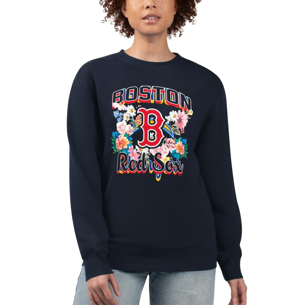 Boston Red Sox G-III 4Her by Carl Banks Women's Flowers Graphic Pullover Sweatshirt Near Me