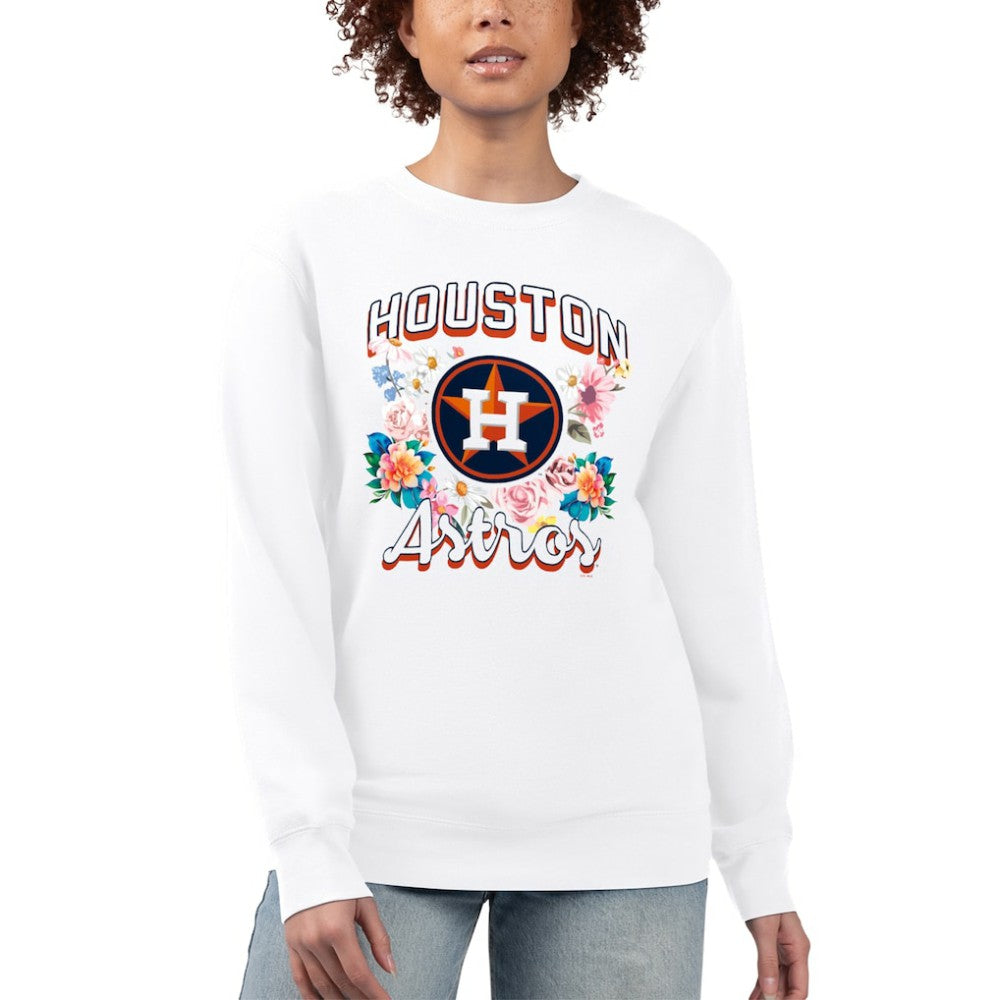 Houston Astros G-III 4Her by Carl Banks Women's Flowers Graphic Pullover Sweatshirt Discount