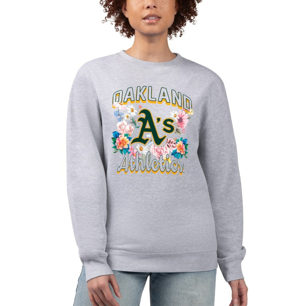 Oakland Athletics G-III 4Her by Carl Banks Women's Flowers Graphic Pullover Sweatshirt Outlet