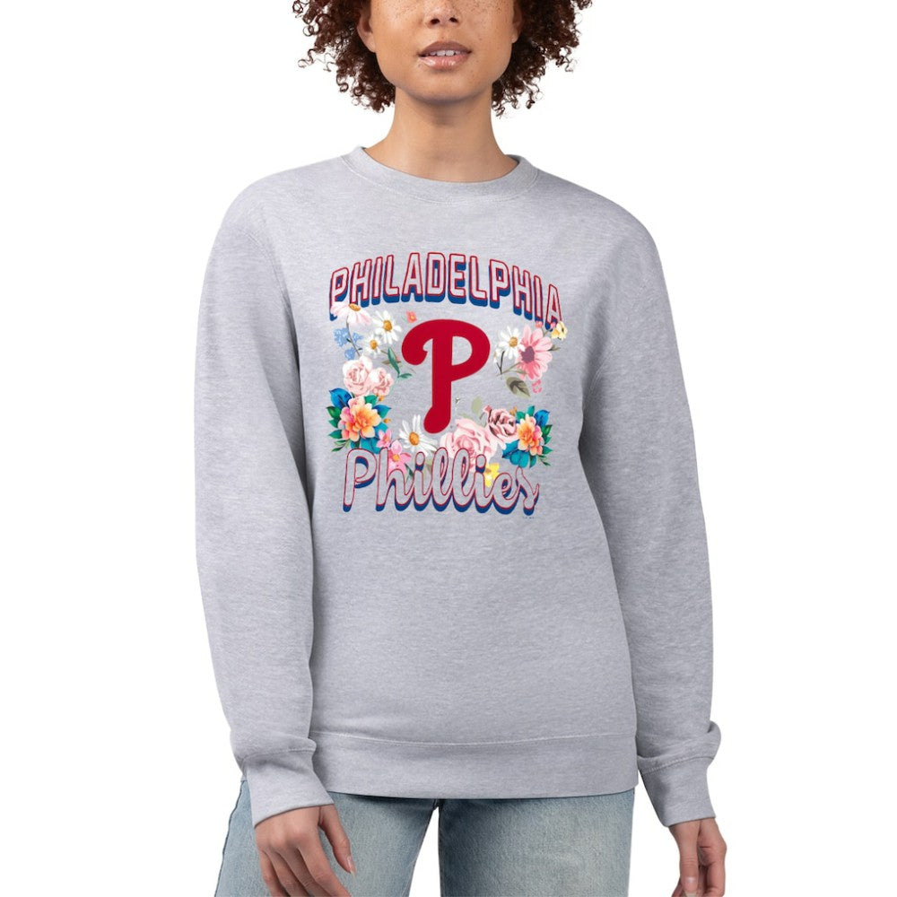 Philadelphia Phillies G-III 4Her by Carl Banks Women's Flowers Graphic Pullover Sweatshirt Discount