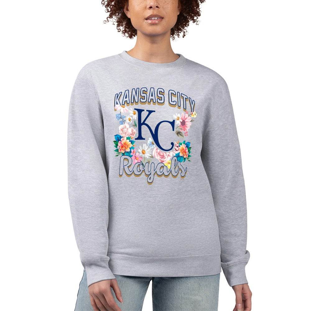 Kansas City Royals G-III 4Her by Carl Banks Women's Flowers Graphic Pullover Sweatshirt Outlet