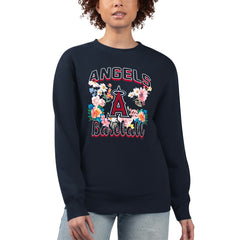 Los Angeles Angels G-III 4Her by Carl Banks Women's Flowers Graphic Pullover Sweatshirt Discount
