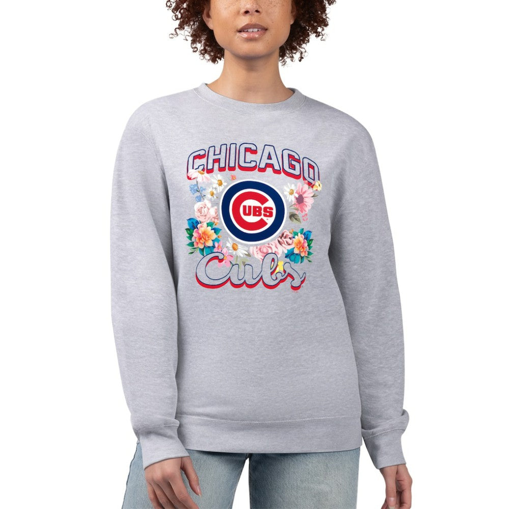 Chicago Cubs G-III 4Her by Carl Banks Women's Flowers Graphic Pullover Sweatshirt Outlet