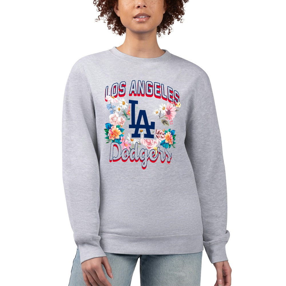 Los Angeles Dodgers G-III 4Her by Carl Banks Women's Flowers Graphic Pullover Sweatshirt Outlet