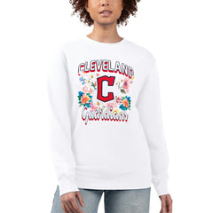 Cleveland Guardians G-III 4Her by Carl Banks Women's Flowers Graphic Pullover Sweatshirt Sale