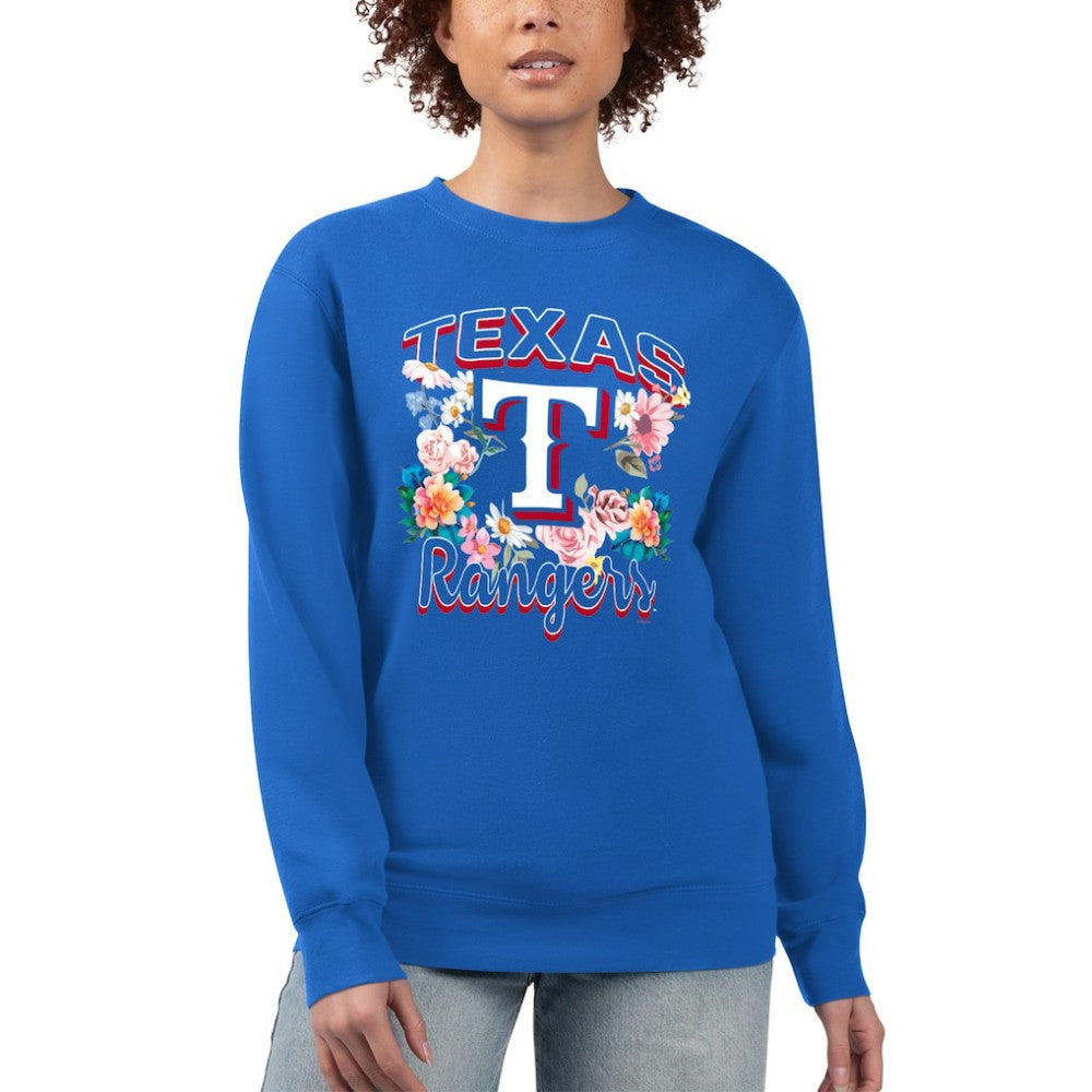Texas Rangers G-III 4Her by Carl Banks Women's Flowers Graphic Pullover Sweatshirt for sale