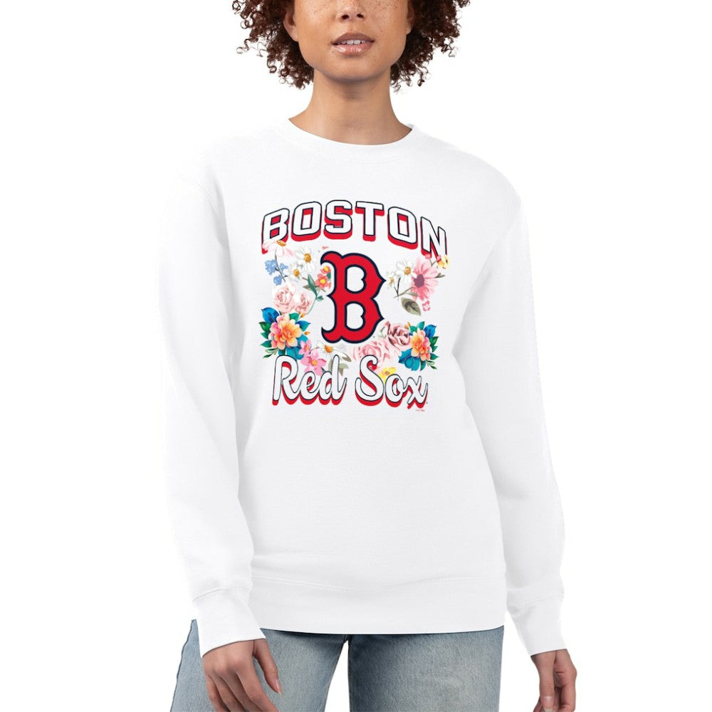 Boston Red Sox G-III 4Her by Carl Banks Women's Flowers Graphic Pullover Sweatshirt Online