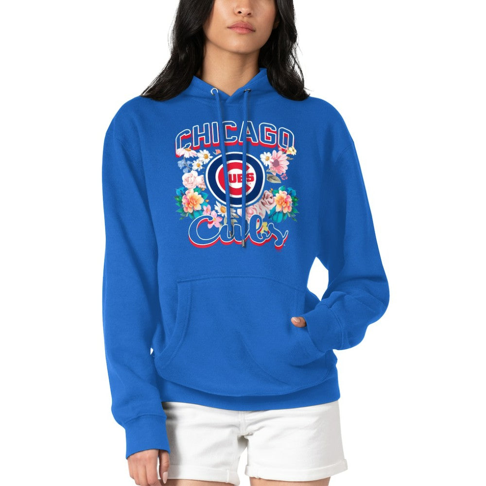Chicago Cubs G-III 4Her by Carl Banks Women's Flowers Graphic Pullover Hoodie Outlet