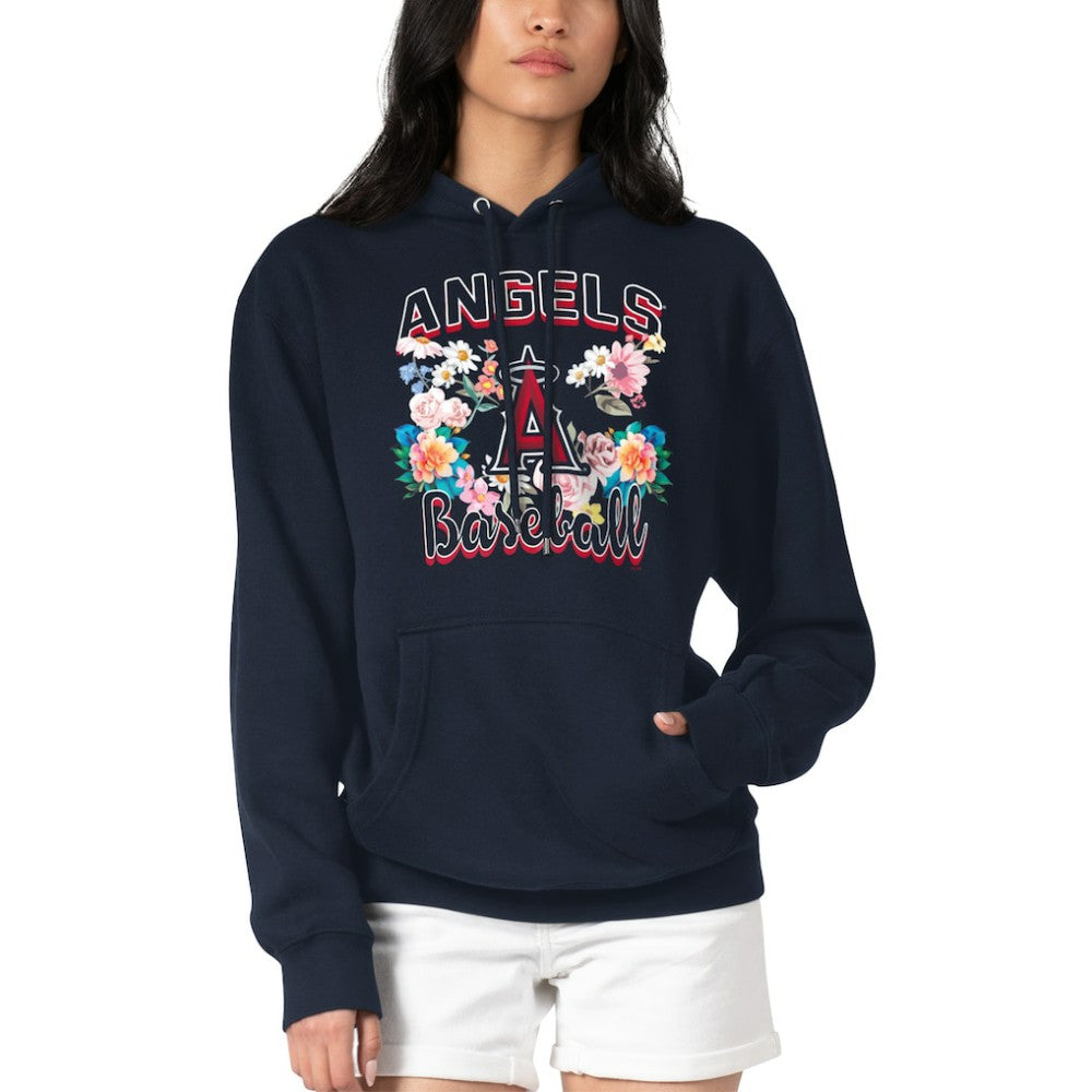 Los Angeles Angels G-III 4Her by Carl Banks Women's Flowers Graphic Pullover Hoodie Outlet