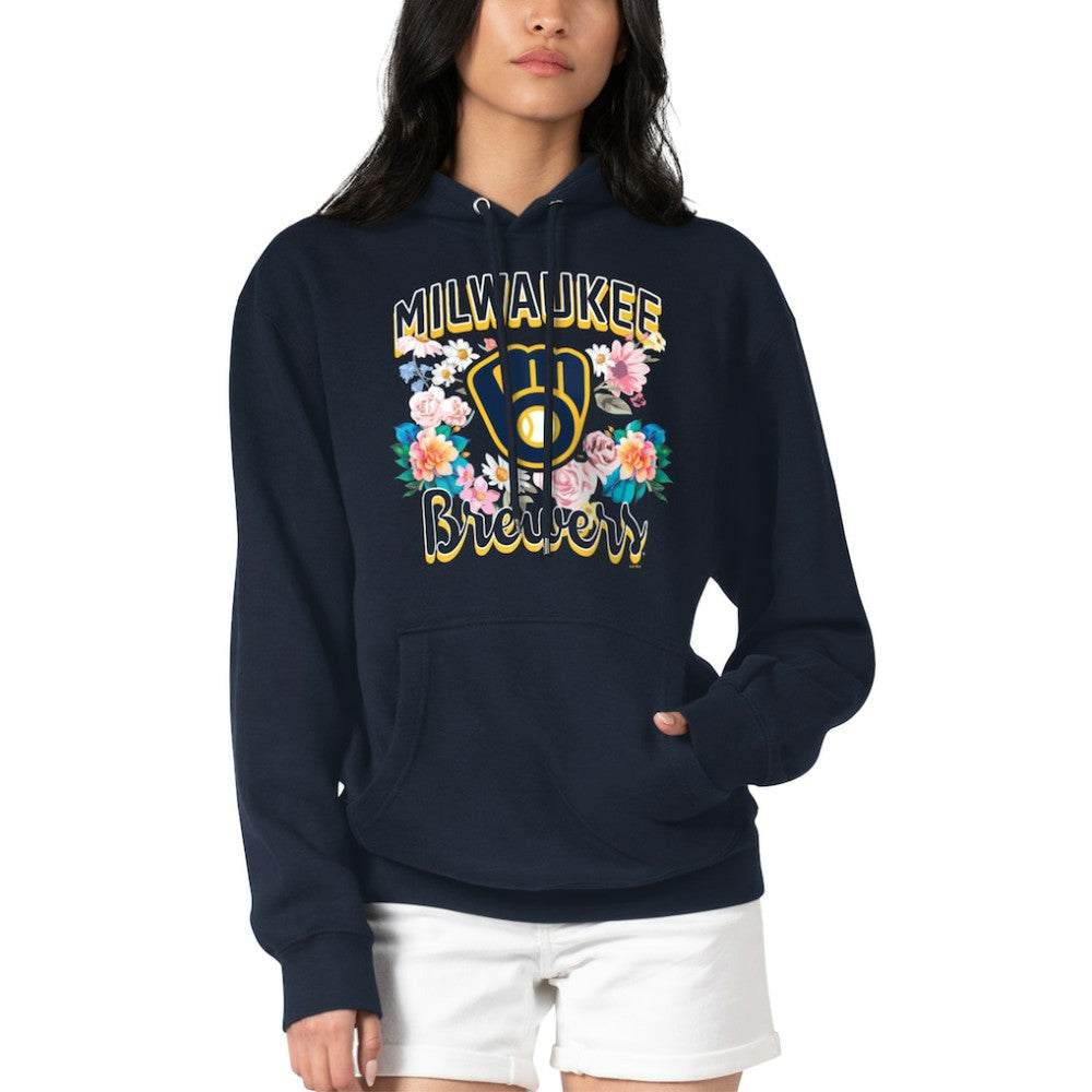 Milwaukee Brewers G-III 4Her by Carl Banks Women's Flowers Graphic Pullover Hoodie Discount