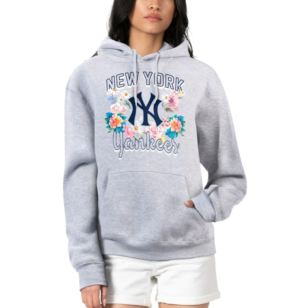 New York Yankees G-III 4Her by Carl Banks Women's Flowers Graphic Pullover Hoodie Outlet