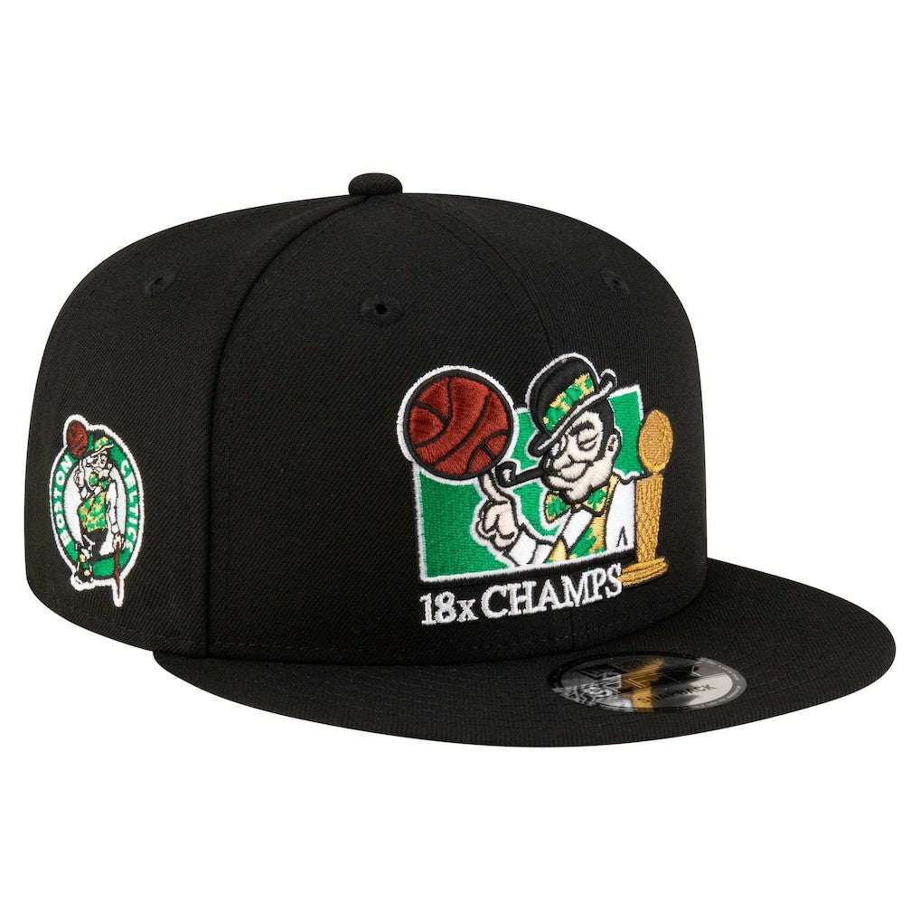 New Era Boston Celtics Lucky 18x Champs 9FIFTY Snapback Hat Black