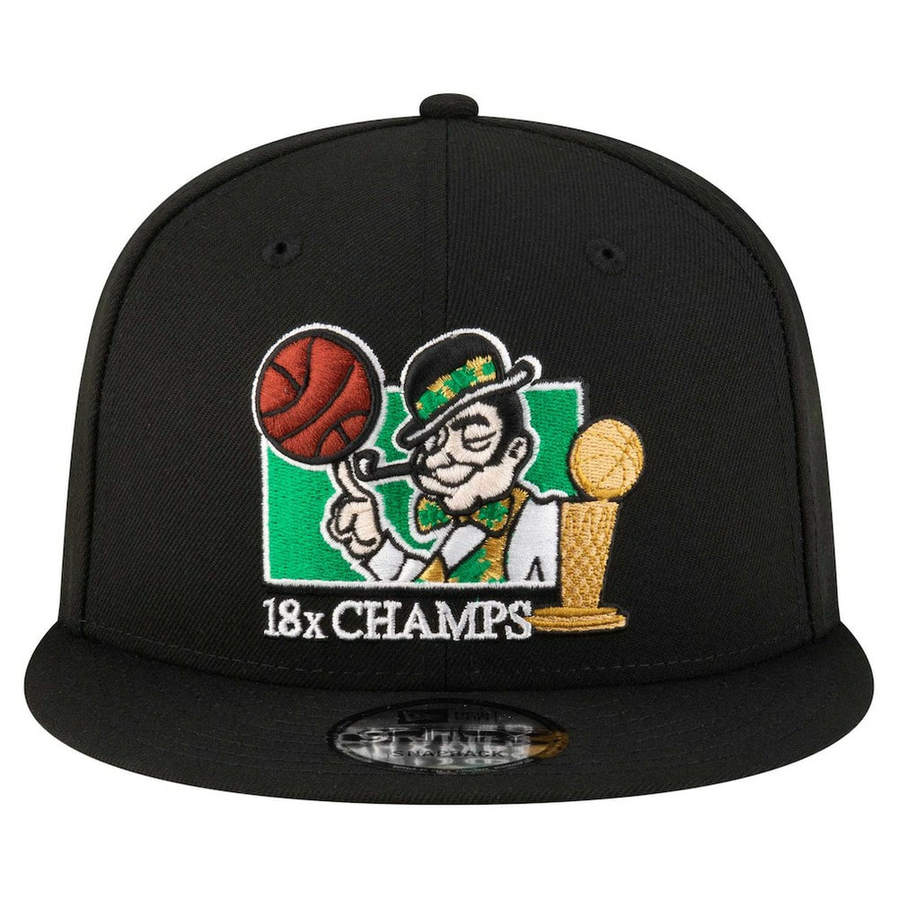 New Era Boston Celtics Lucky 18x Champs 9FIFTY Snapback Hat Black