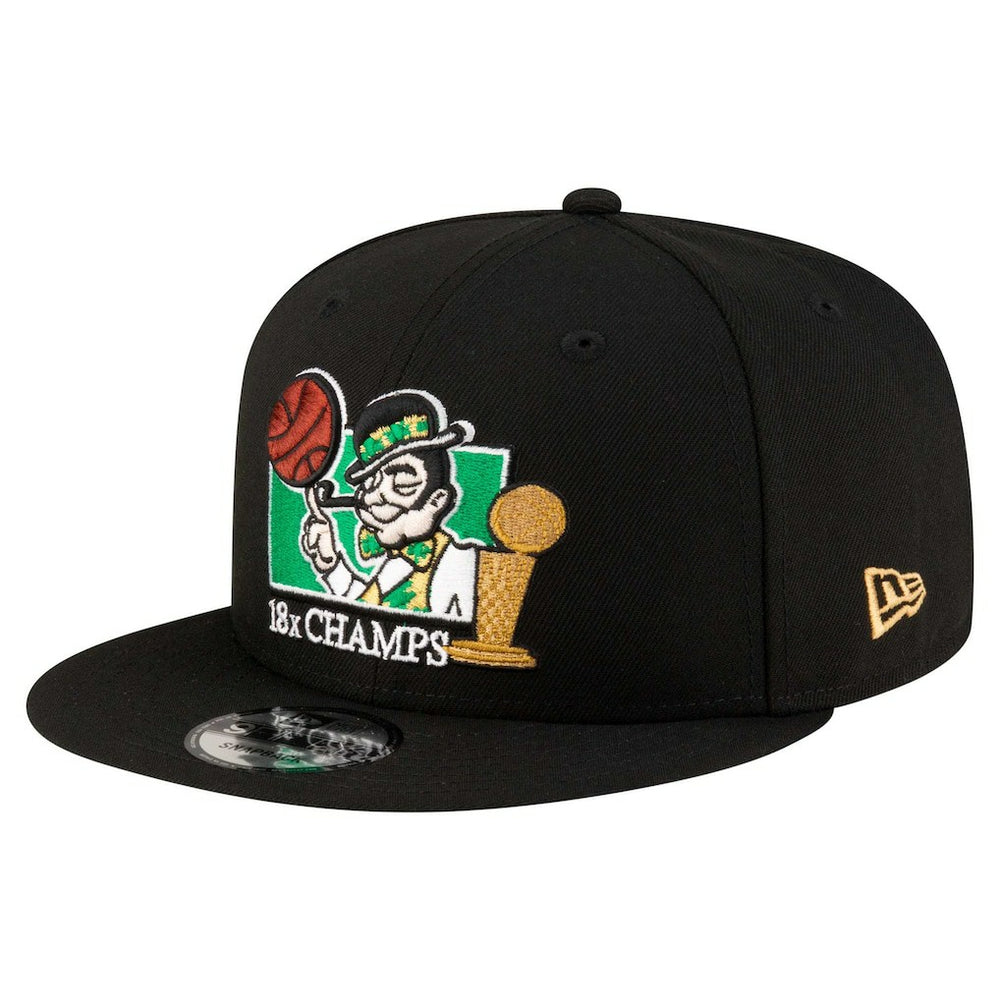 New Era Boston Celtics Lucky 18x Champs 9FIFTY Snapback Hat Black