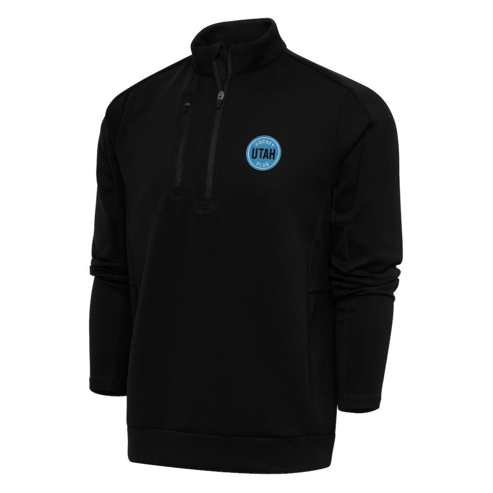 Utah Mammoth Antigua Generation Quarter-Zip Pullover Top - Black | NHL Lifestyle